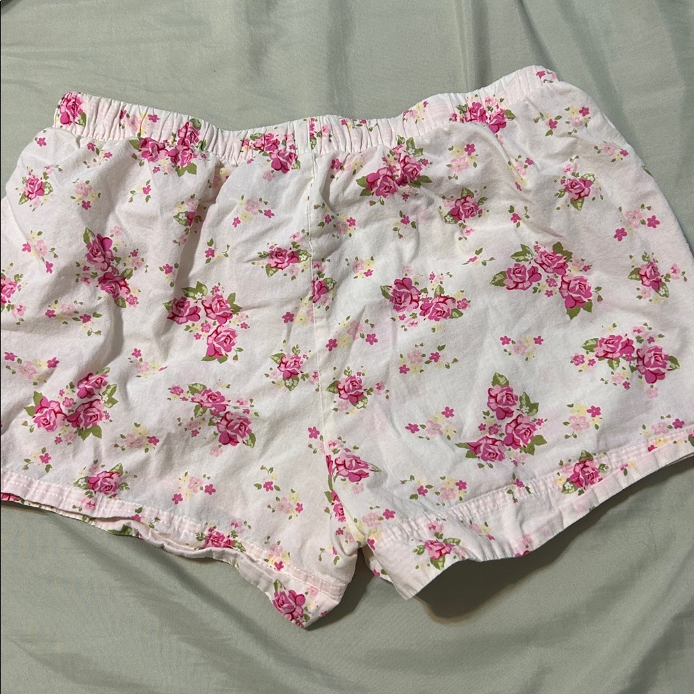 Adonna Pink Floral Pajama Shorts small - Picture 5 of 6